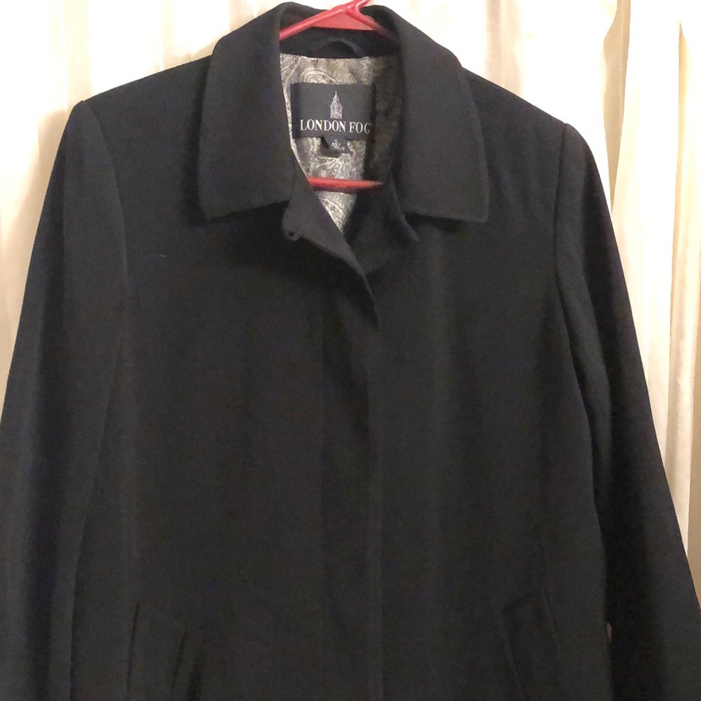 Deep Black London Fog Car Coat Raincoat